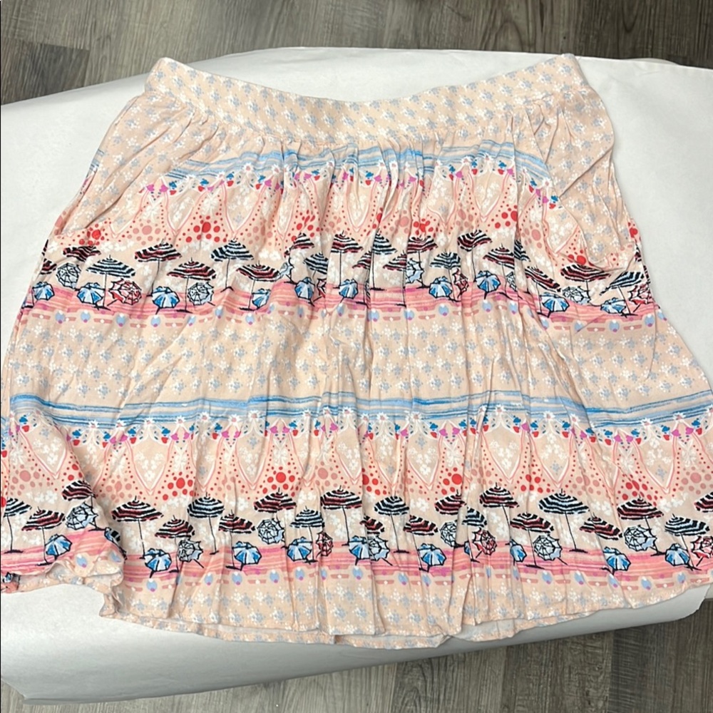 Chic Women's Patterned Skirt - Pink and Blue